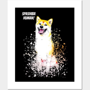 Shiba Inu Spashiba Human Posters and Art